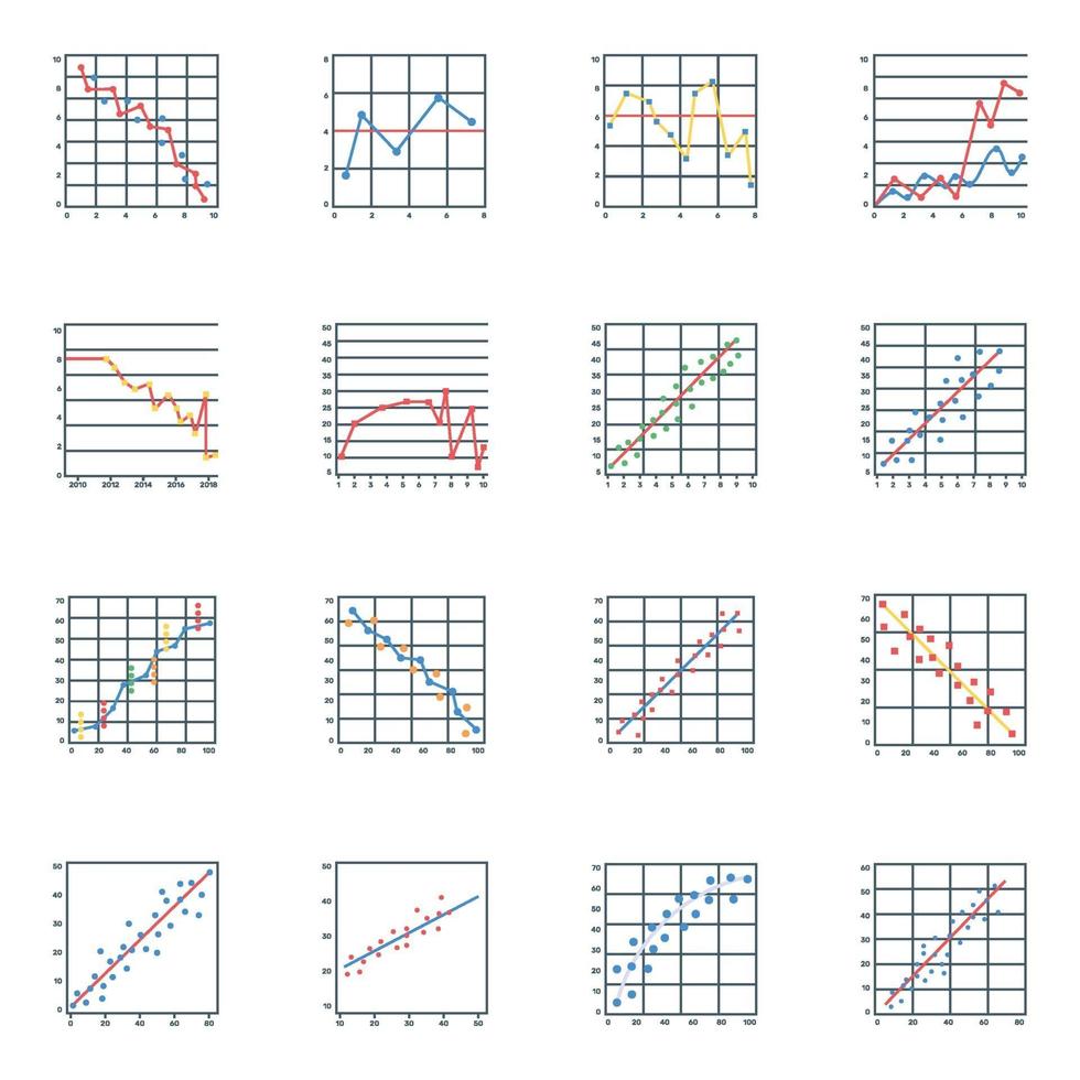 estadísticas modernas planas vector