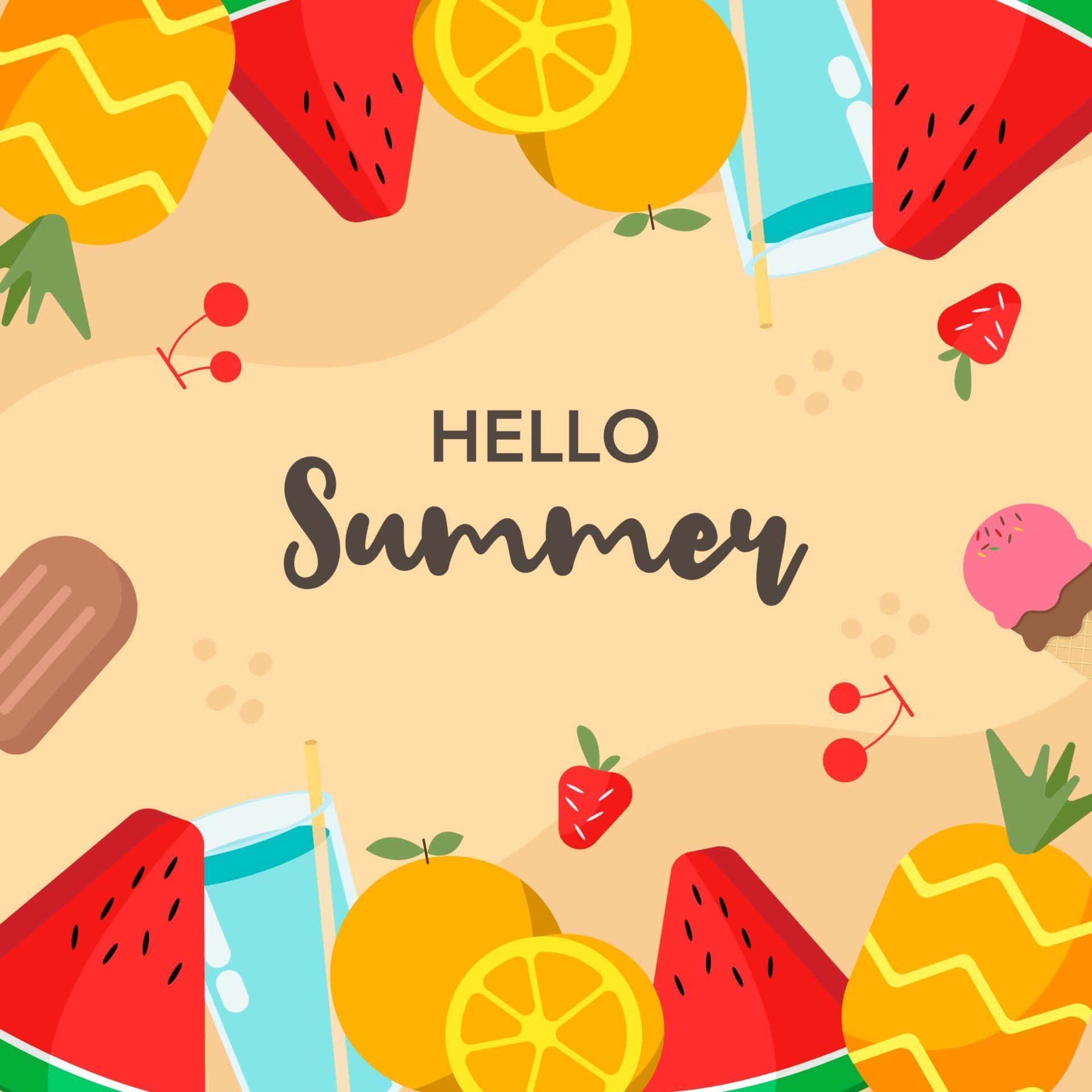 Flat Summer Food Background 2378251 Vector Art at Vecteezy