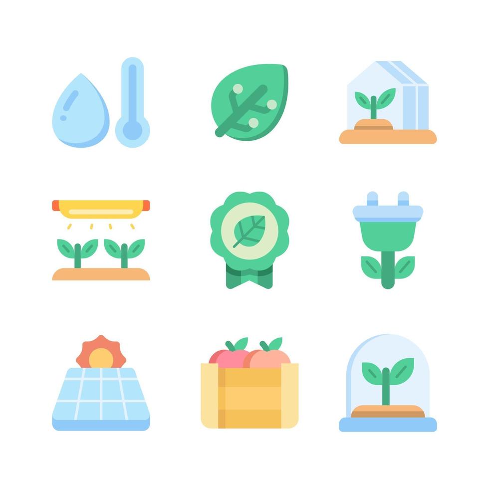 icono plano de granja inteligente vector