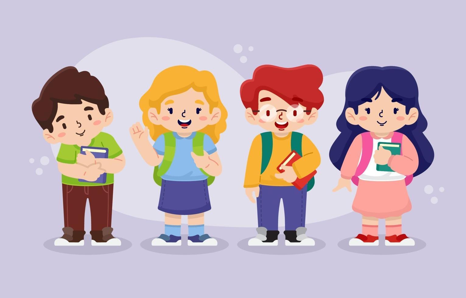 Group of Cheerful Students vector