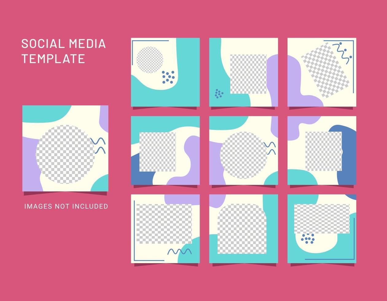 social media templates, banners, blogs, fashion sales pitches. Fully editable square post frame puzzle sales posters. Vector backgrounds of beautiful abstract shapes
