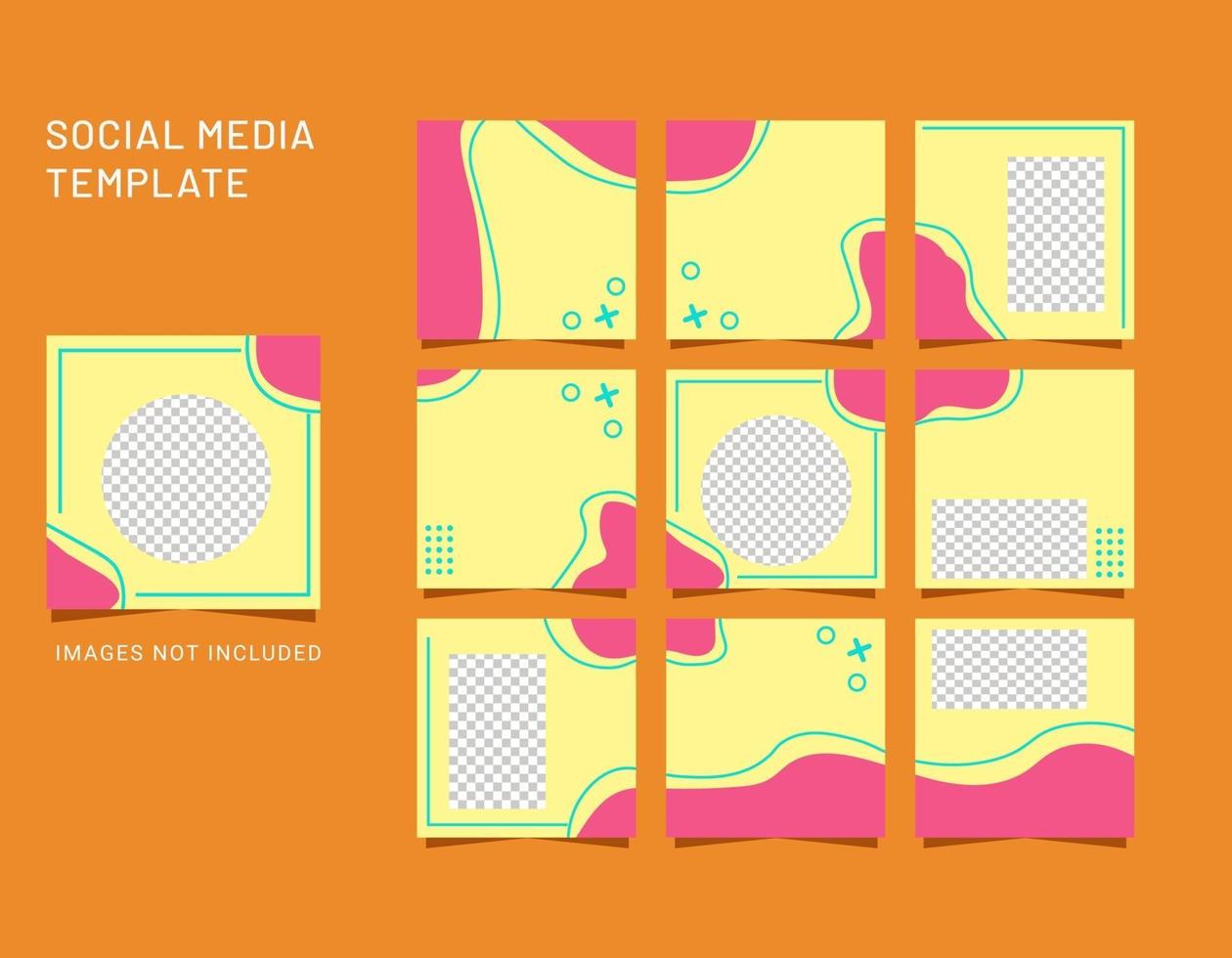 social media templates, banners, blogs, fashion sales pitches. Fully editable square post frame puzzle sales posters. Vector backgrounds of beautiful abstract shapes