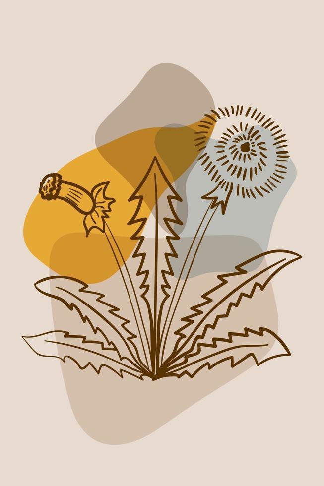 dandelion abstract poster minimal vector