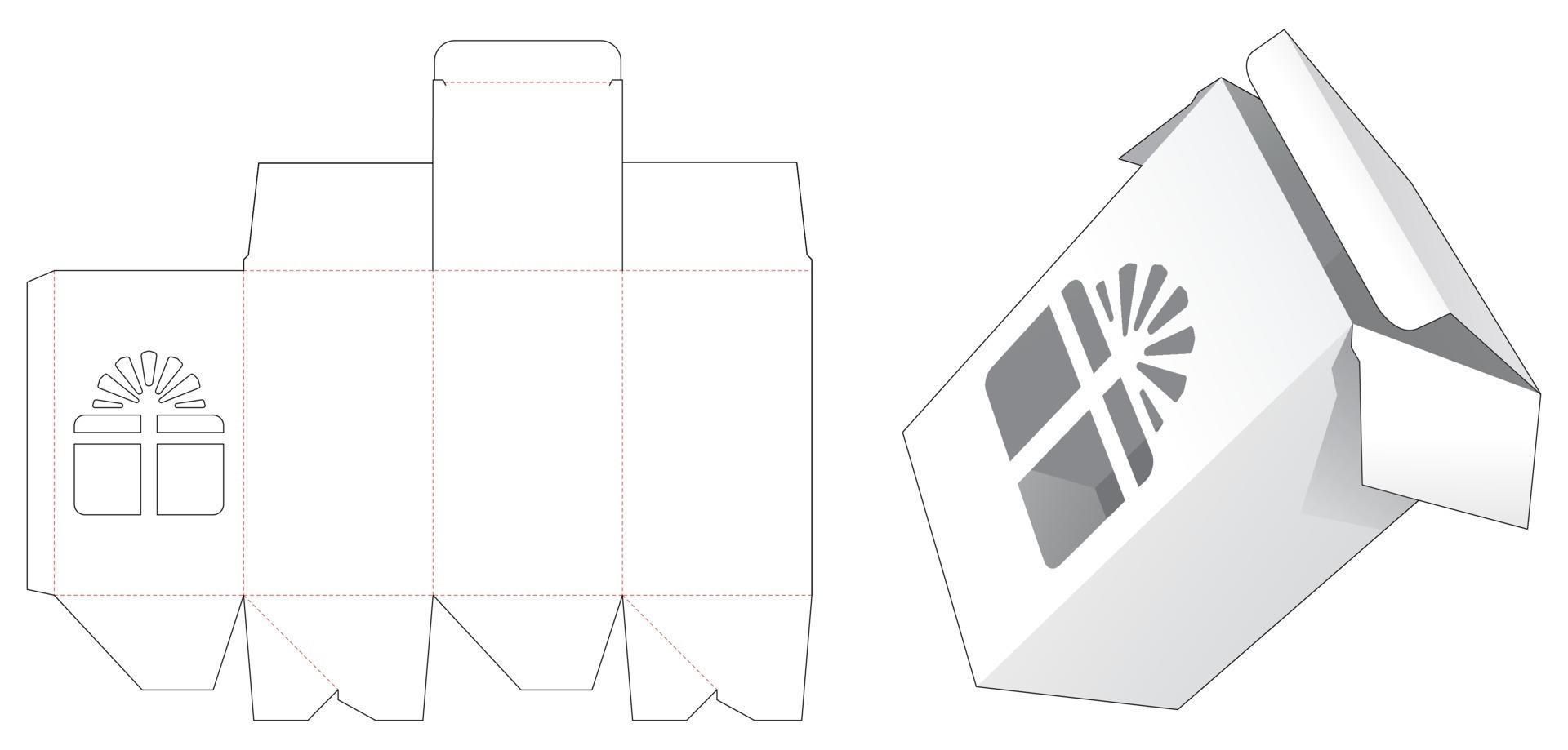 Packaging box with gift box stencil die cut template 2378369 Vector Art