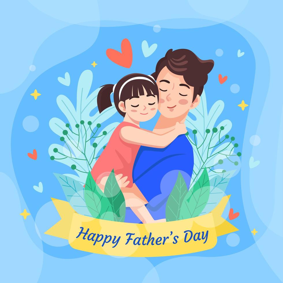 Father Hold and Carry His Daughter with Full of Love 2378600 Vector Art ...