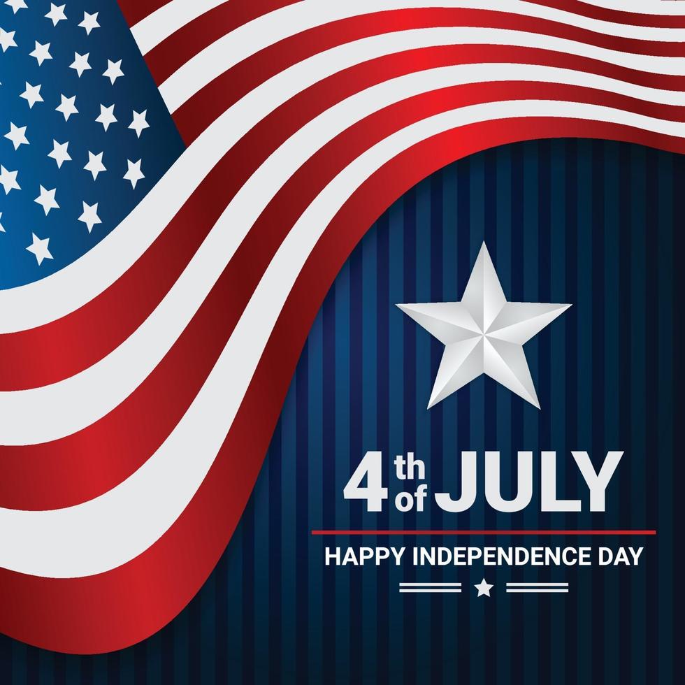 Happy 4th of July Flag Background vector