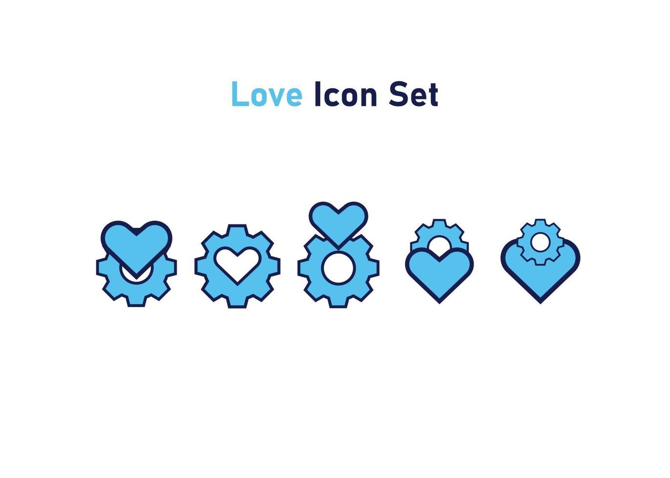 Icon set with heart love symbol. Concept of health setting. Vector illustration, vector icon concept.