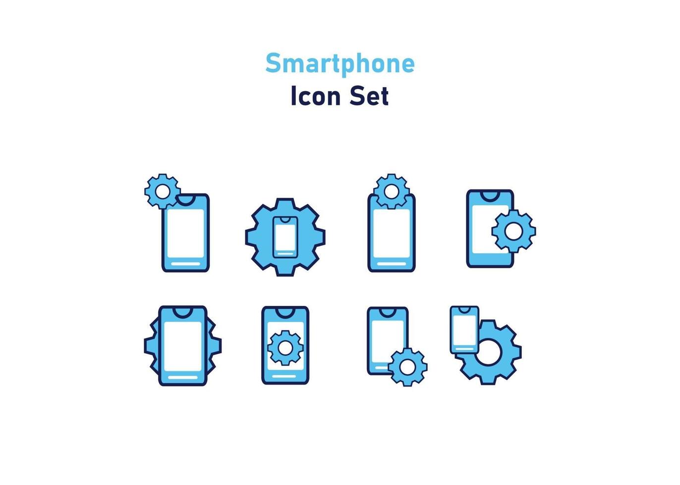 conjunto de iconos con símbolo de teléfono inteligente. ilustración vectorial, concepto de icono de vector. vector