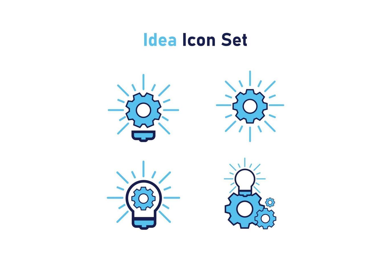 Icon set with idea symbol. Vector illustration, vector icon concept.