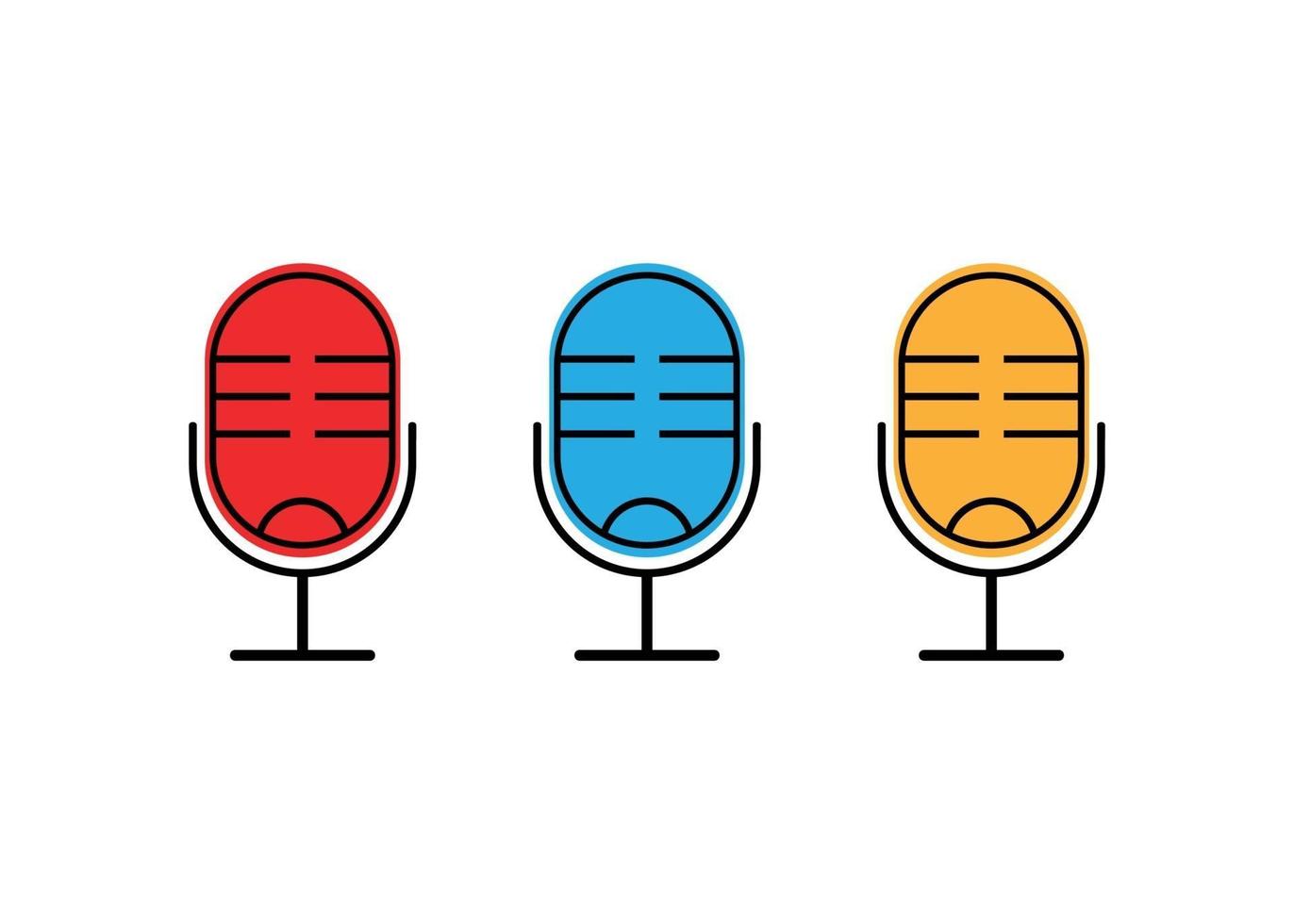 microphone icon vector set. outline style icon