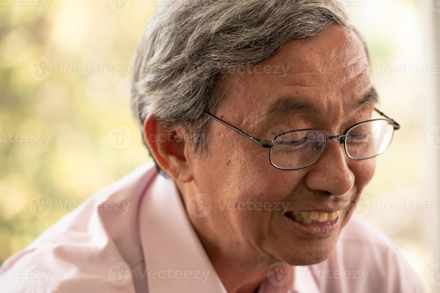 Senior men relax on holiday in the natural living room background photo