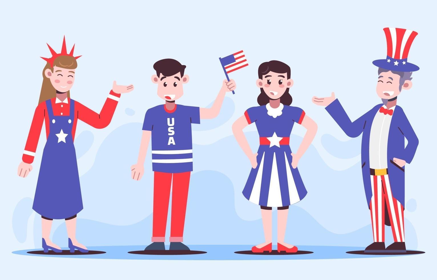 4th of July Character Collection vector