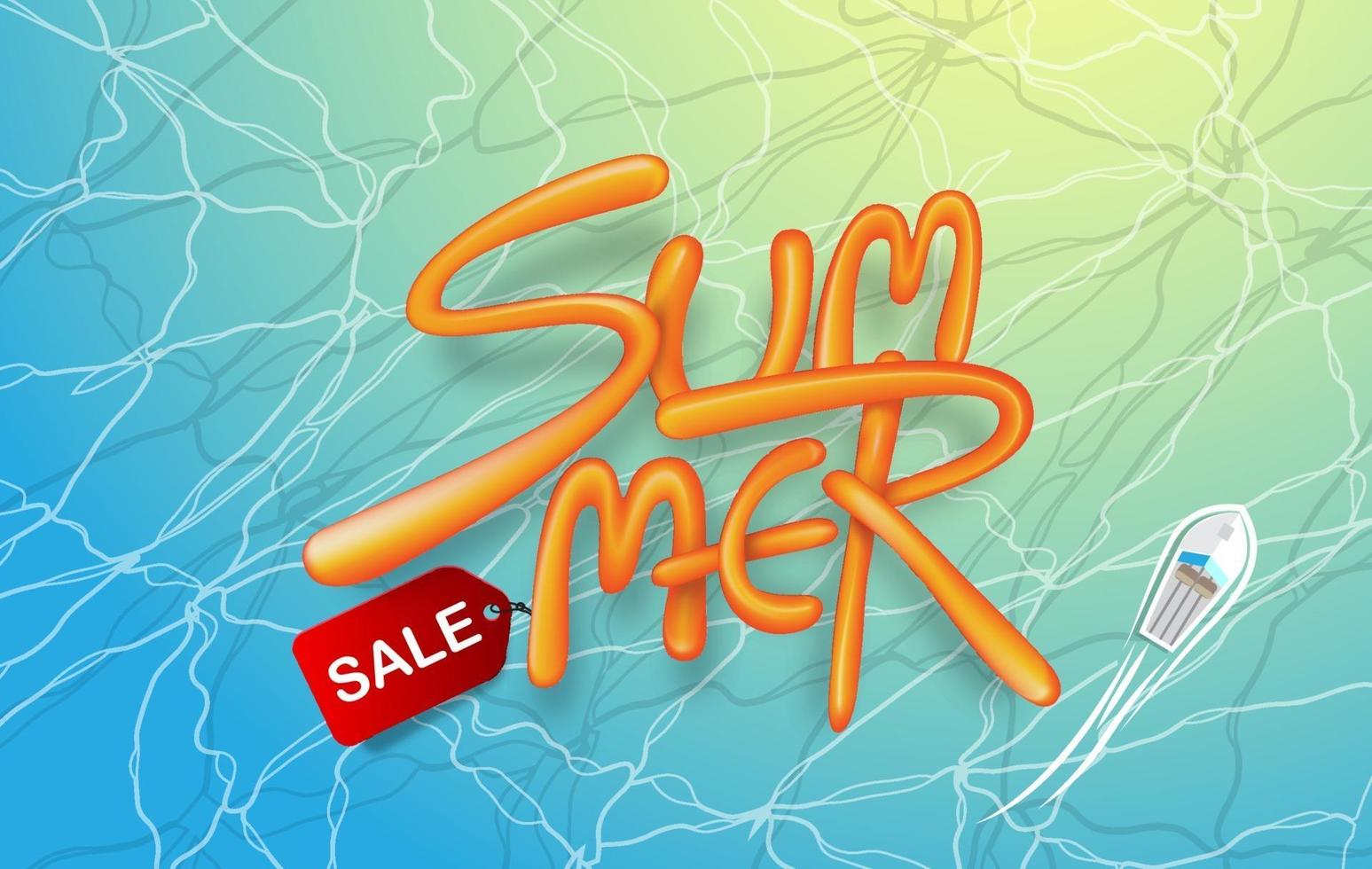 Summer sale poster banner background template vector