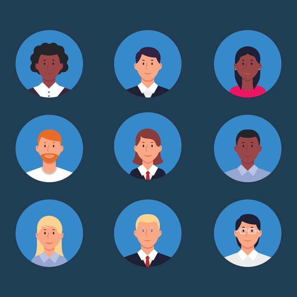 colección de avatar de gente de negocios vector