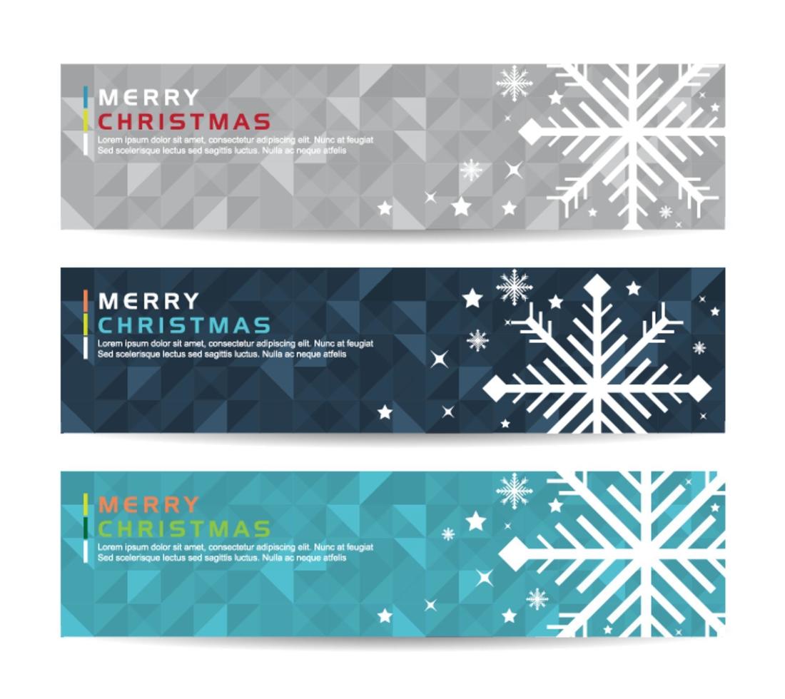 merry christmas Abstract geometric banner background vector