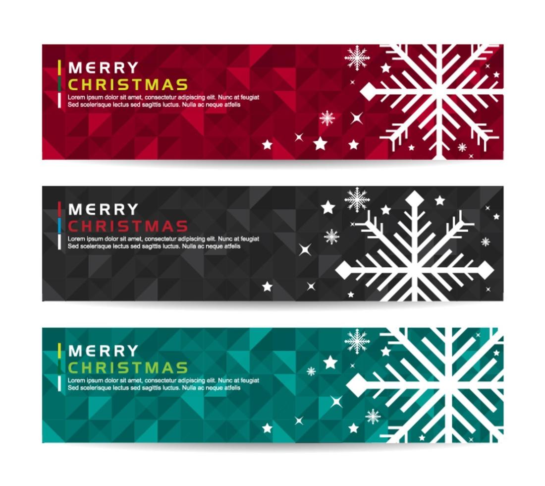 merry christmas Abstract geometric banner background vector