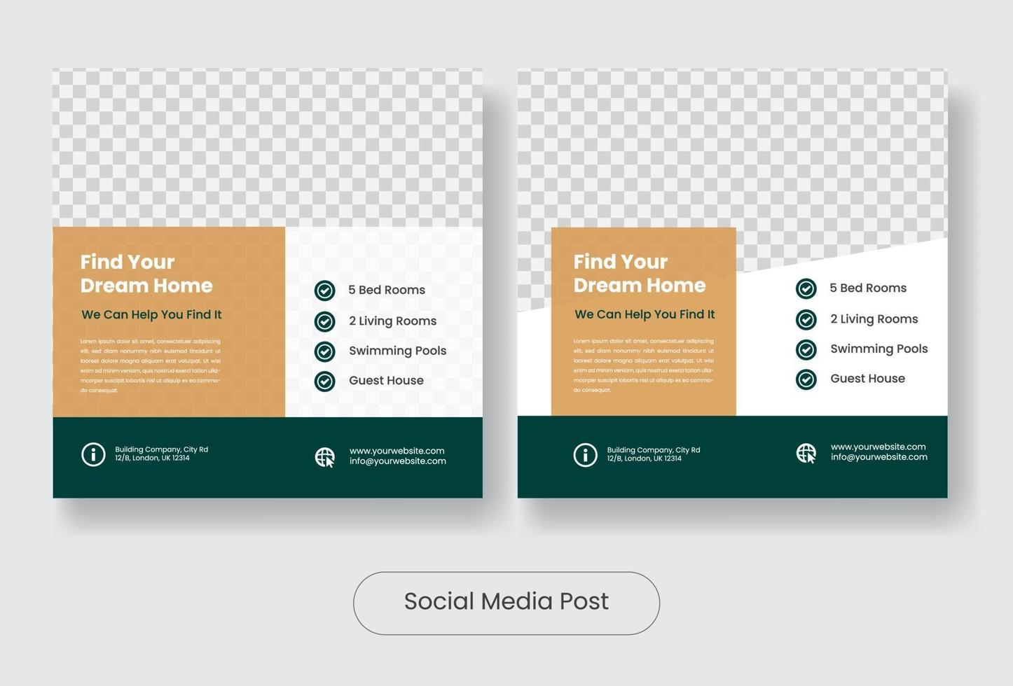 Real estate social media post banner template vector