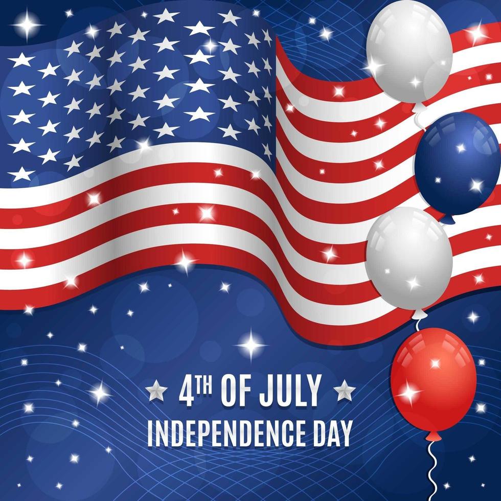 4th of July Independence Day American Flag Concept vector