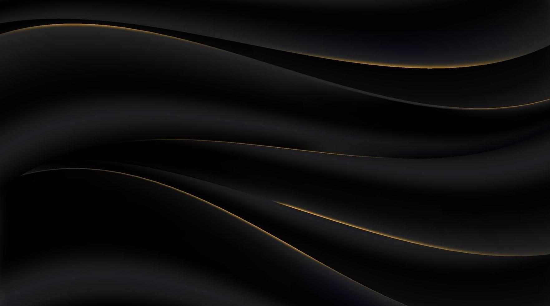 líneas doradas abstractas sobre fondo oscuro vector