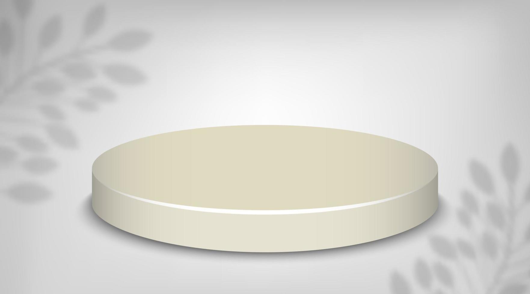 Beige podium on background with a shadow of branch vector