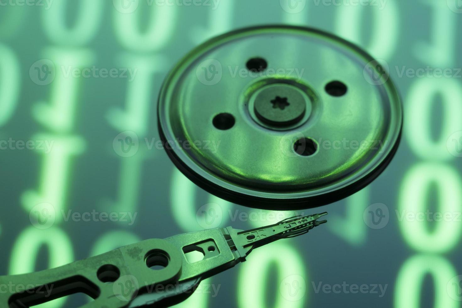 Close up image of a HDD rotary disk photo