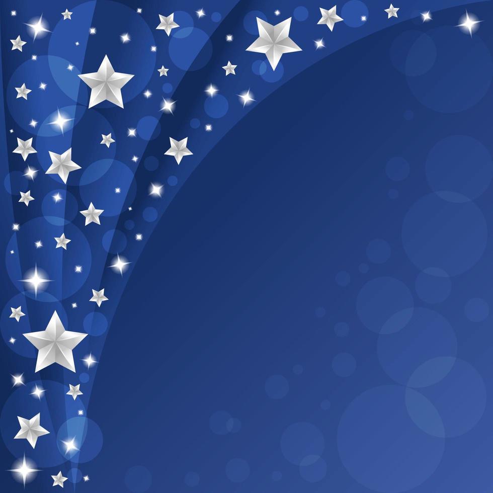 fondo de cielo azul con hermosas estrellas vector