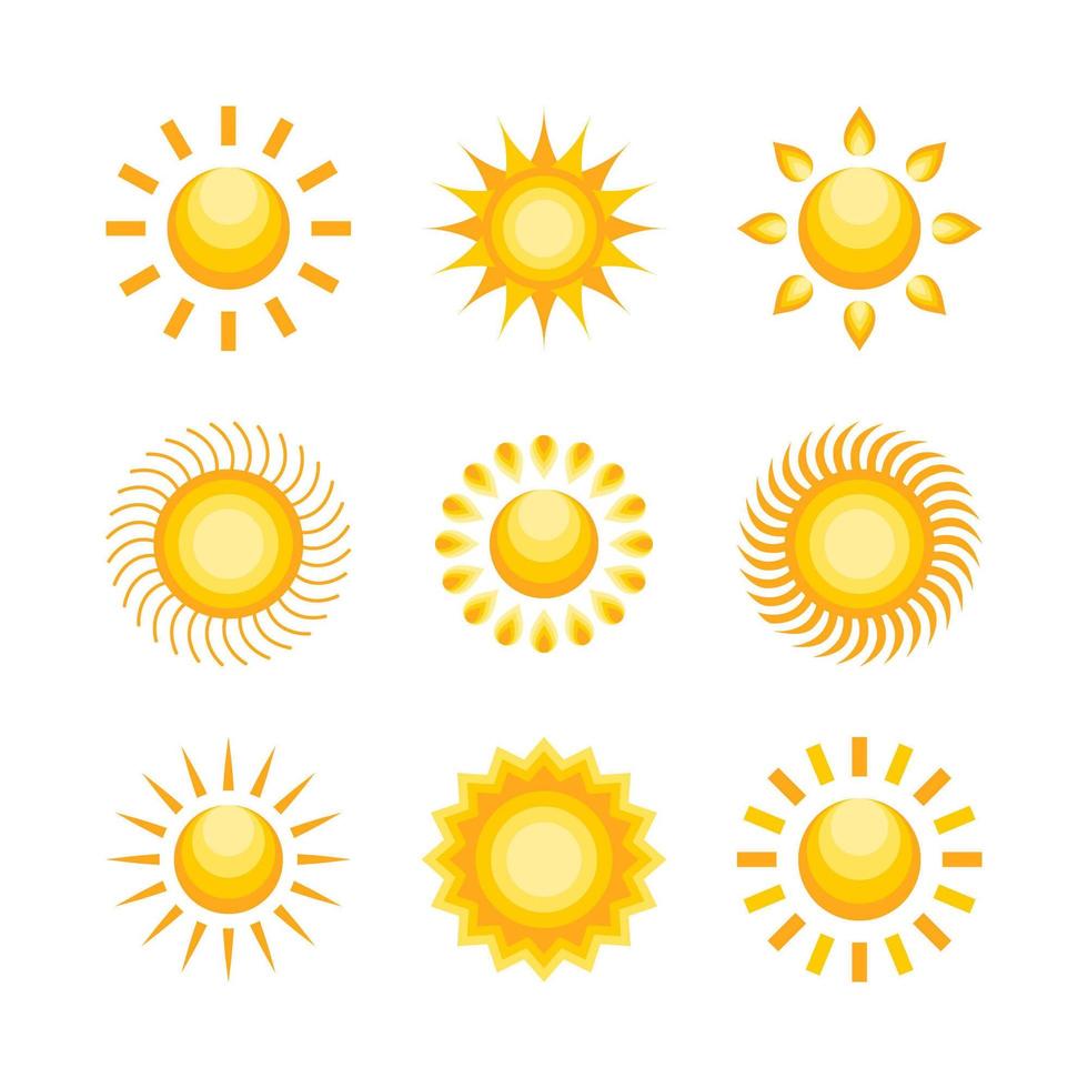 colección de iconos de sol vector