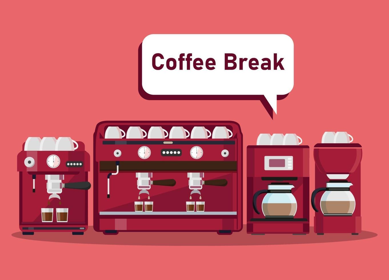Coffee break of coffee cafe Vector illustration isolated