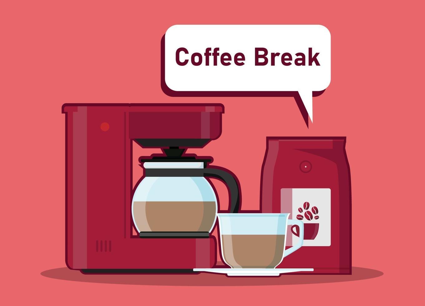 Coffee break of coffee cafe Vector illustration isolated