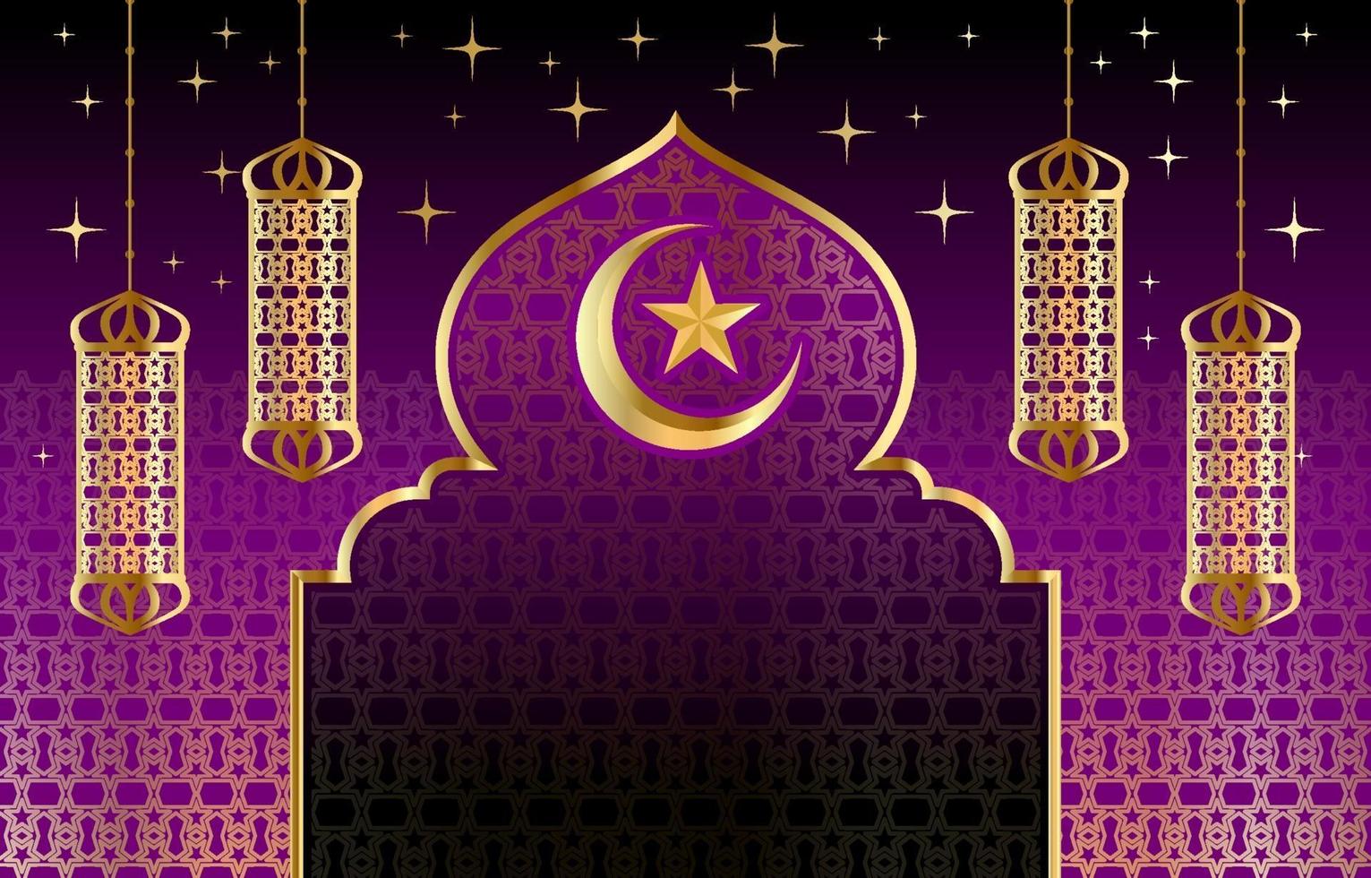 Eid Kareem Lantern Background vector