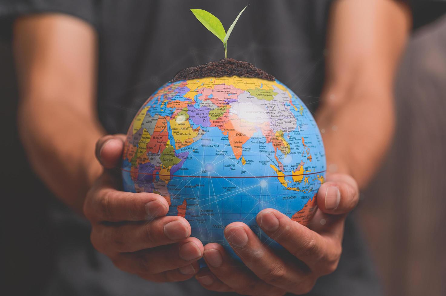 World Environment Day .Love the world .Hand holding a globe photo