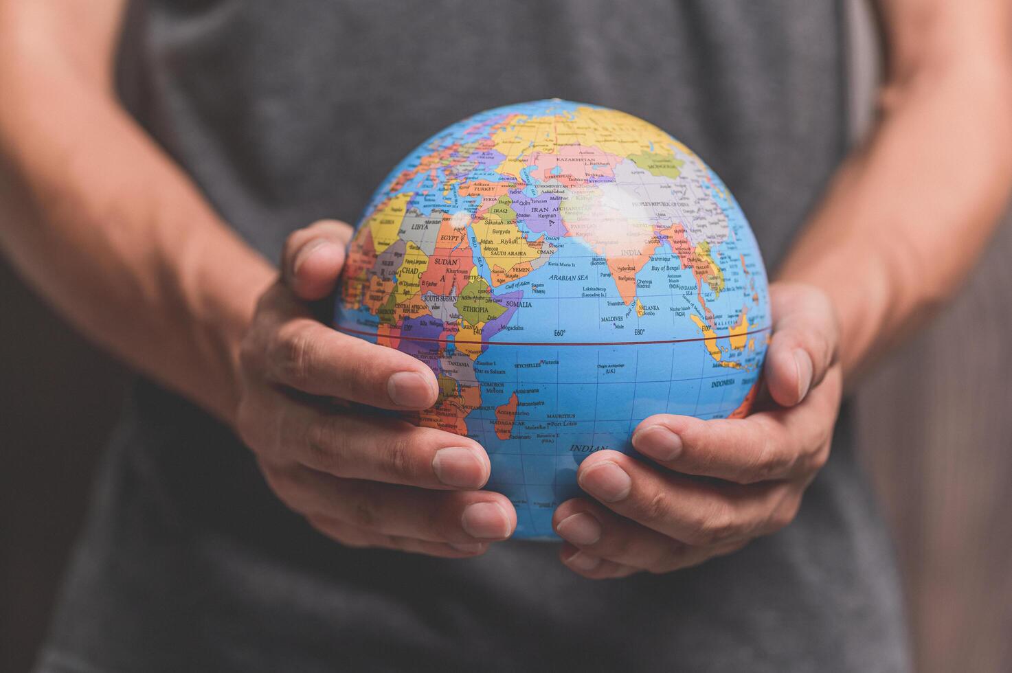 World Environment Day .Love the world .Hand holding a globe photo