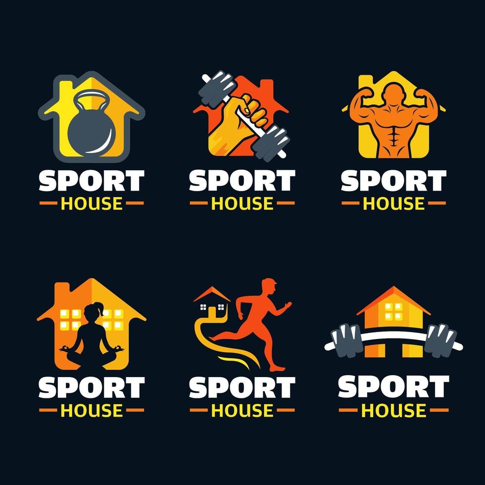 conjunto de logotipos deportivos caseros vector