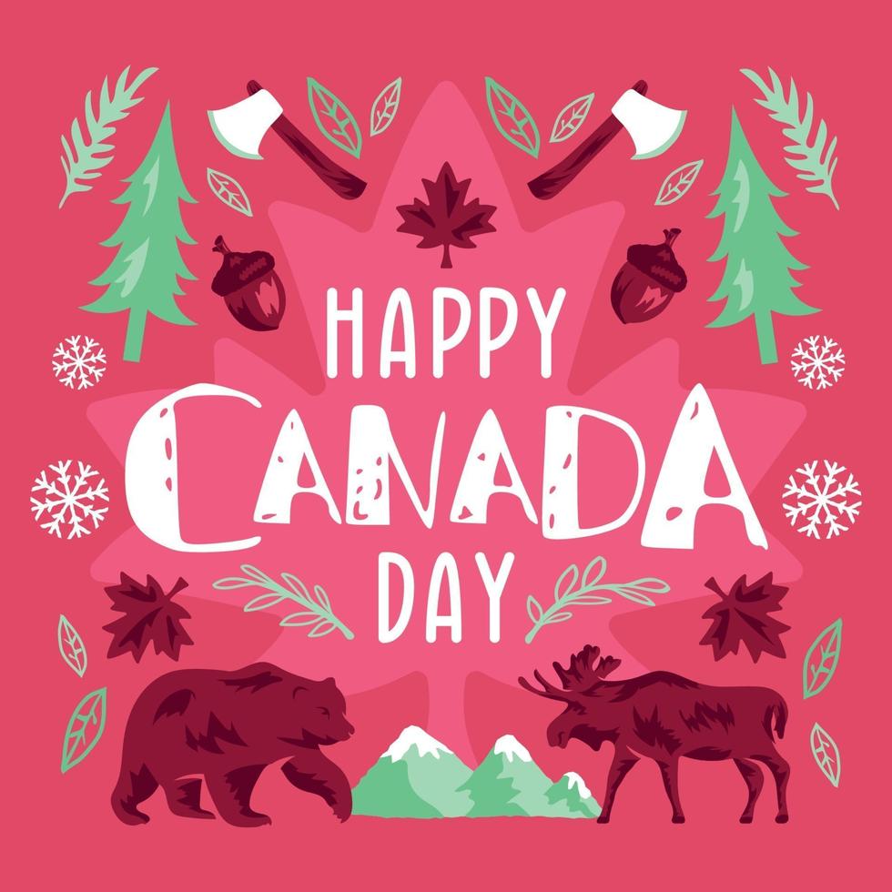 Typographic Background for Canada Day vector