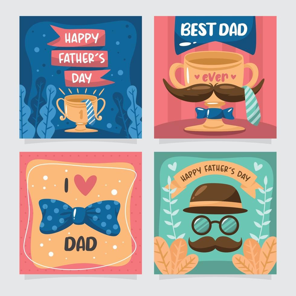 Father's Day Greeting Card with Decorative Element vector