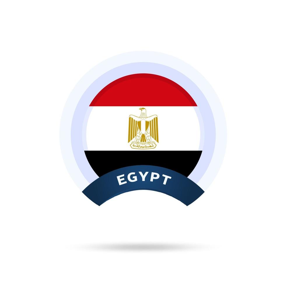 Egypt national flag Circle button Icon. Simple flag, official colors and proportion correctly. Flat vector illustration.