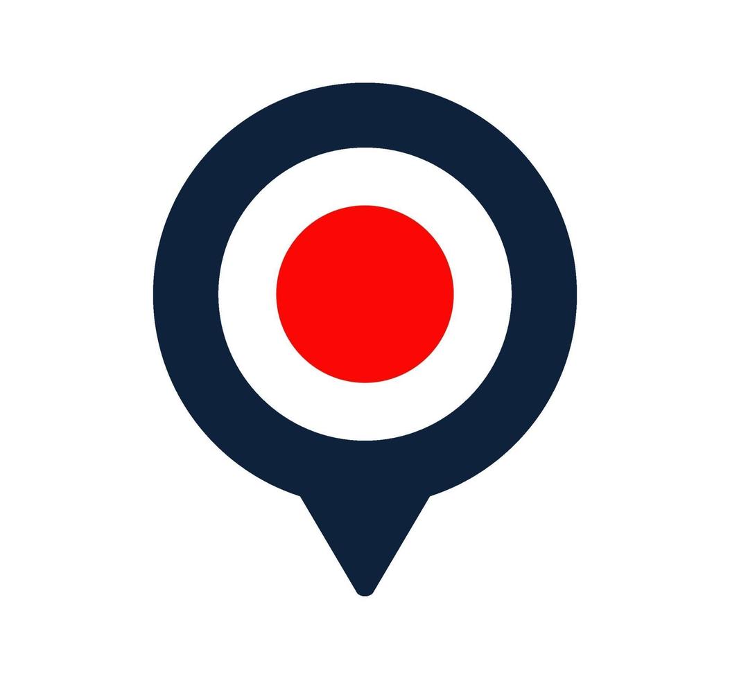 japan flag and map pointer icon. National flag location icon vector design, gps locator pin. vector illustration