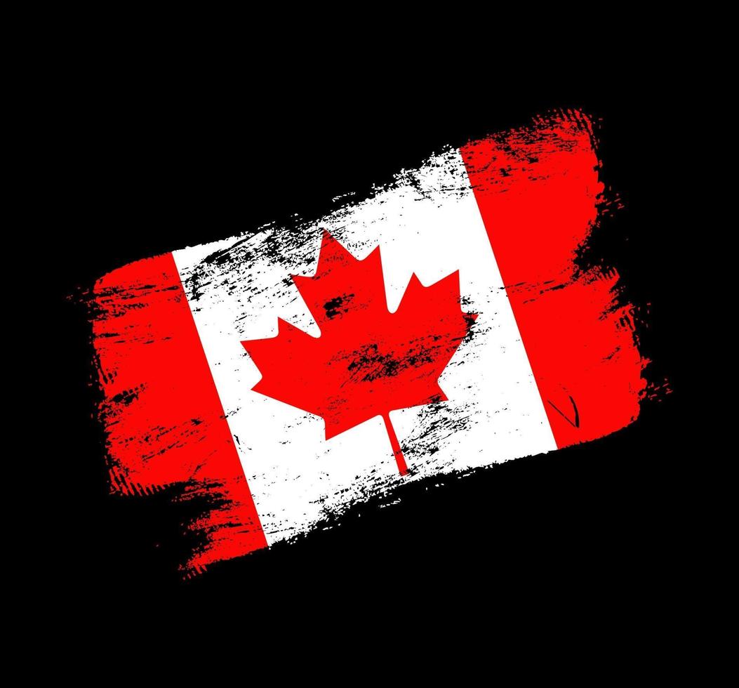 canada flag grunge brush background. Old Brush flag vector illustration. abstract concept of national background.