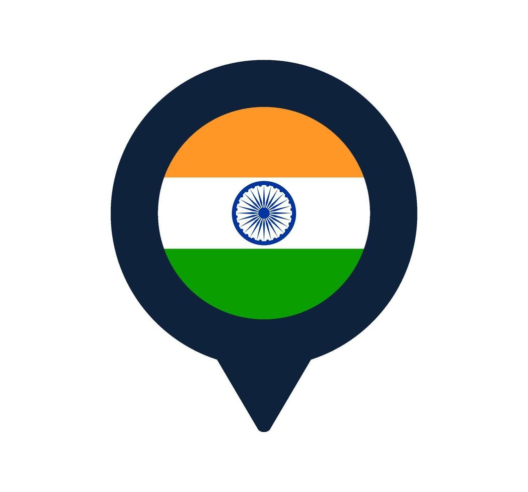india flag and map pointer icon. National flag location icon vector design, gps locator pin. vector illustration