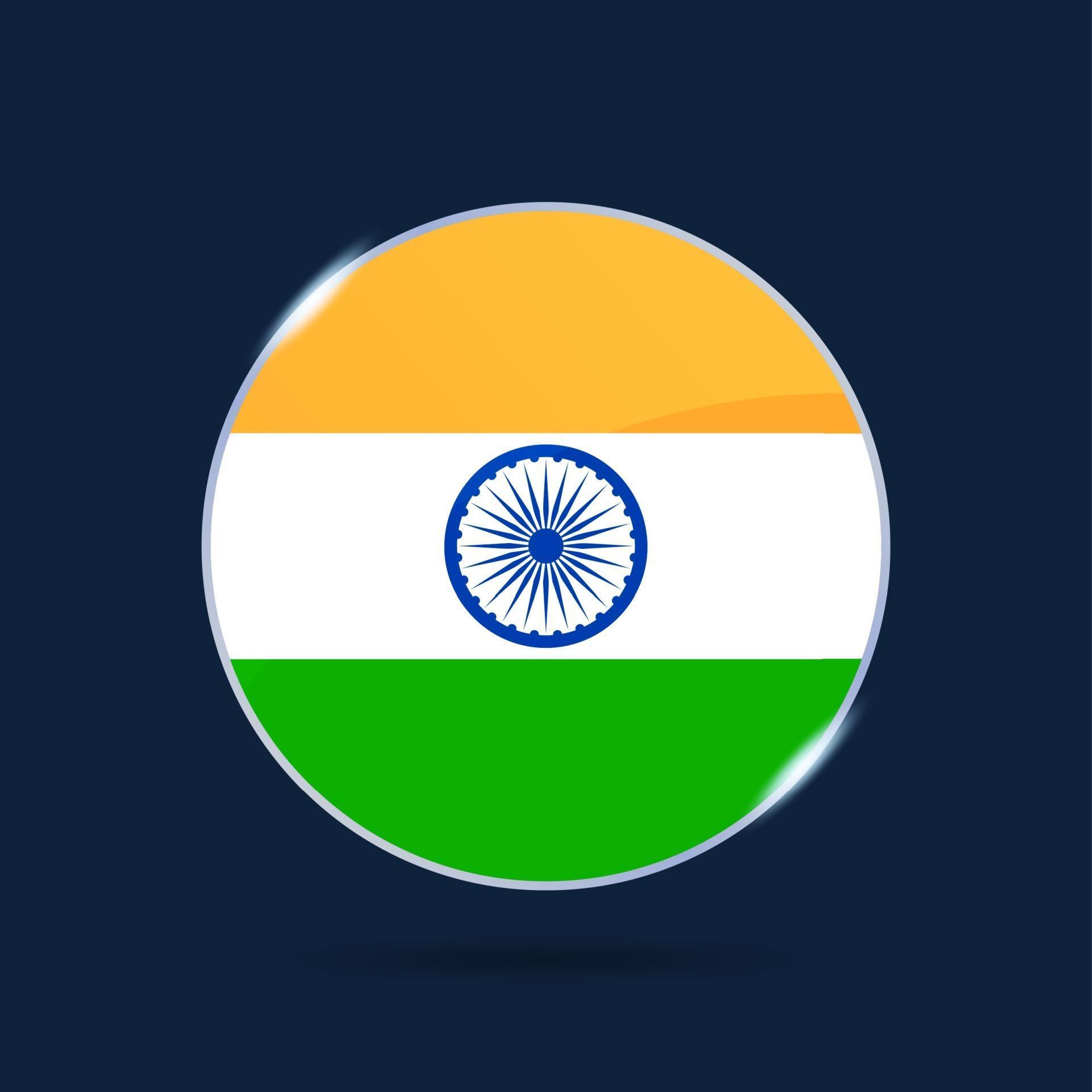 india national flag Circle button Icon. Simple flag, official colors