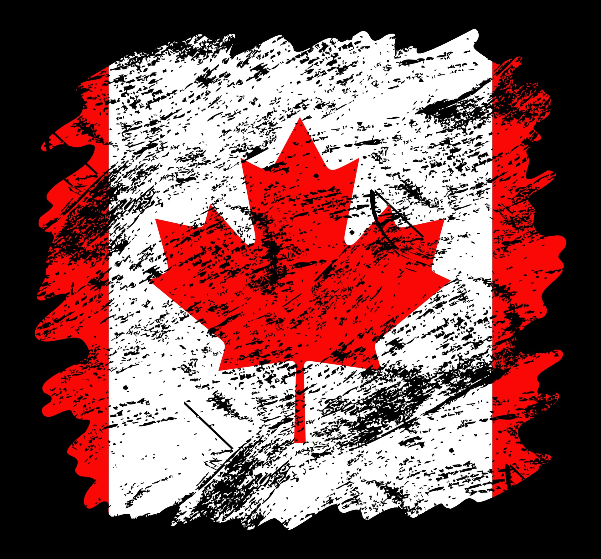 Canada Flag Grunge Brush Background Old Brush Flag Vector Illustration