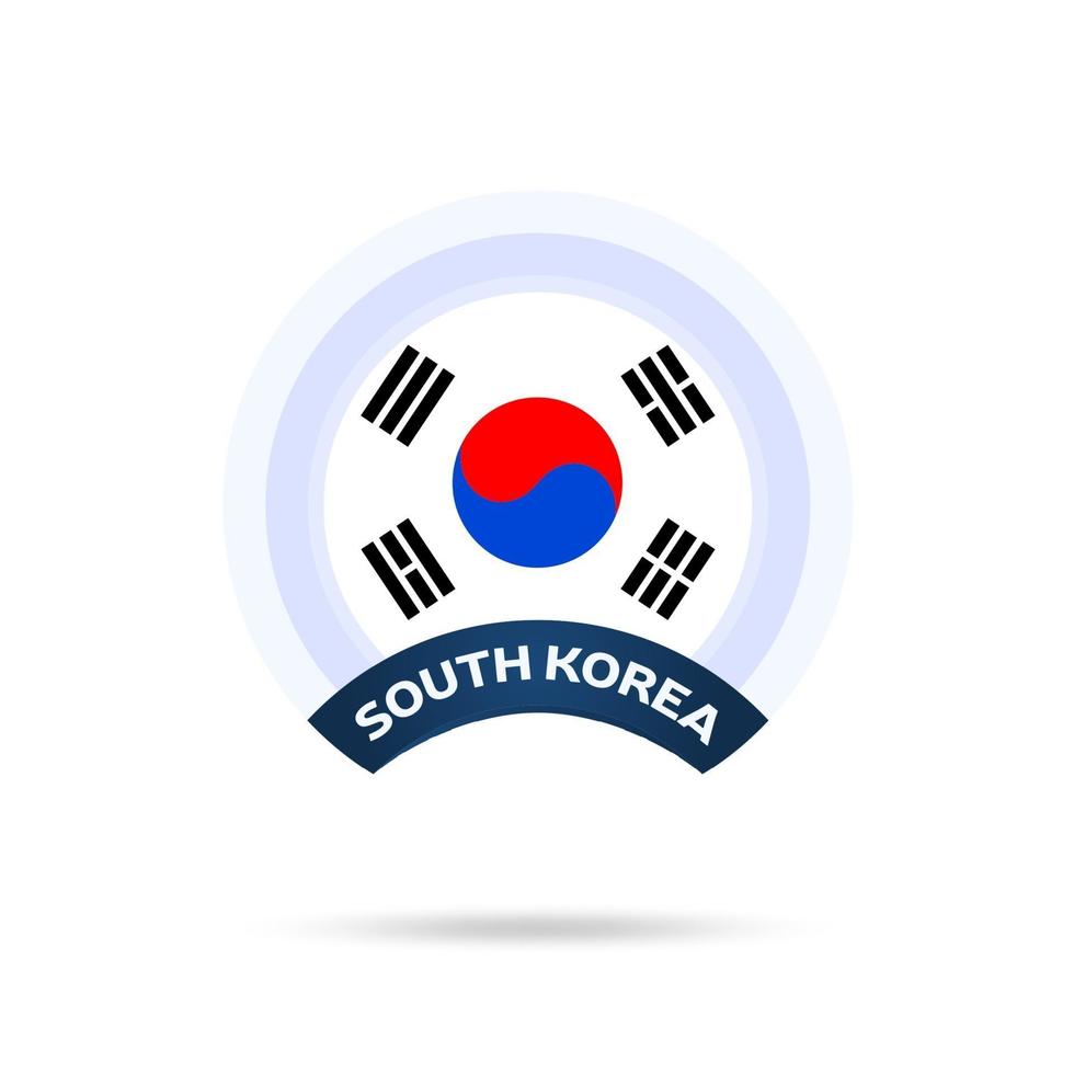 south korea national flag Circle button Icon. Simple flag, official colors and proportion correctly. Flat vector illustration.