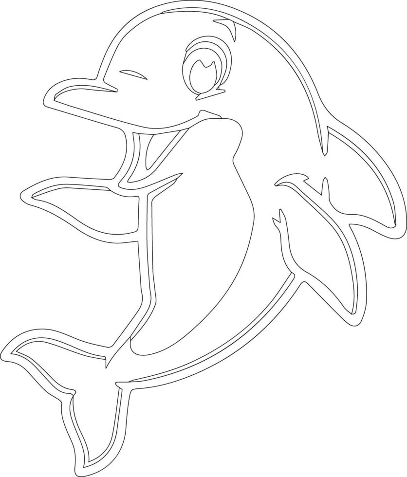 patrón de delfines perfecto para colorear página vector