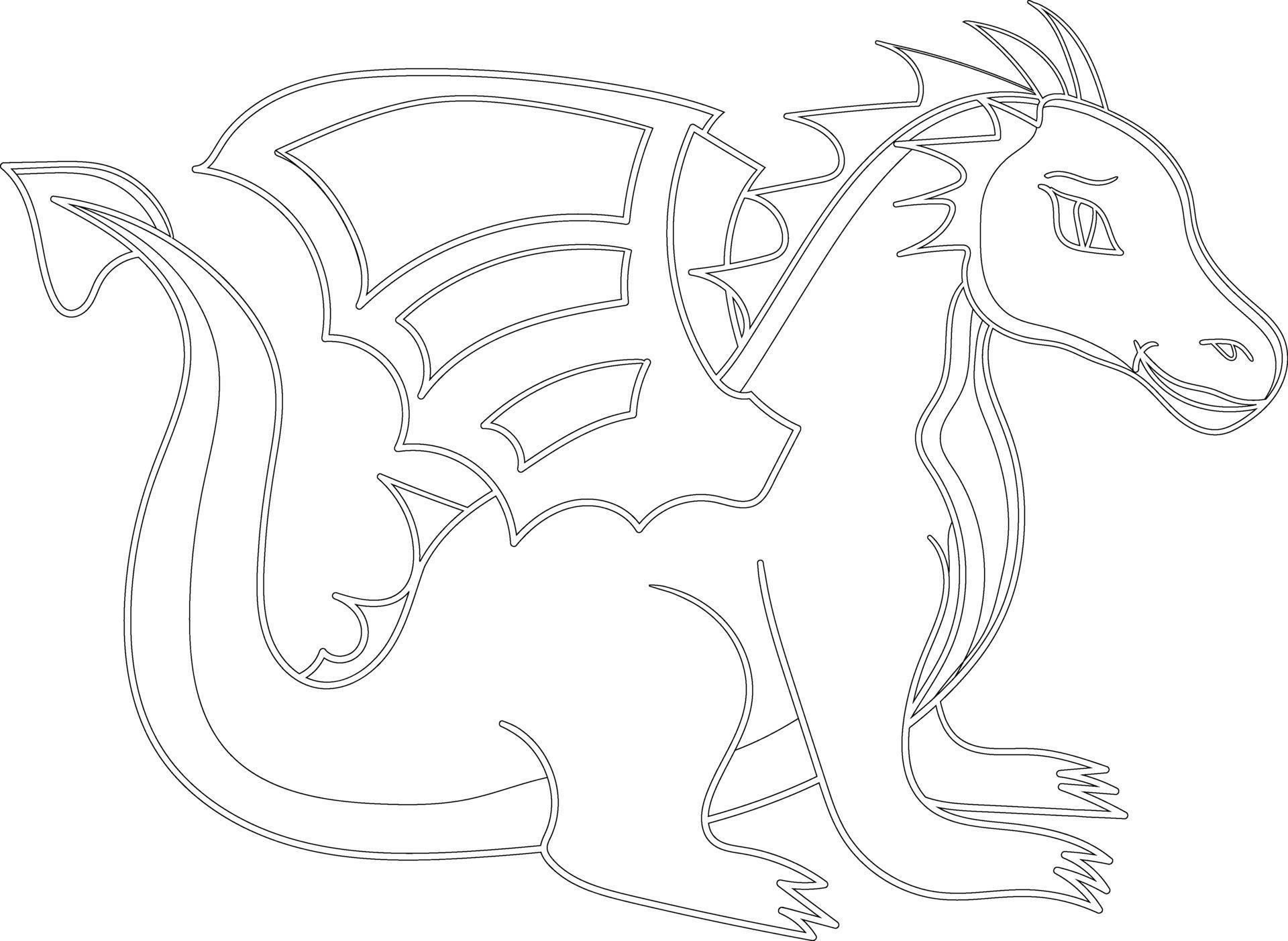 dragon outline perfect for coloring page 2379779 Vector Art ...