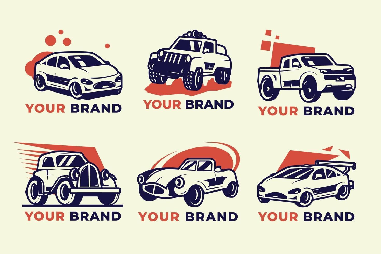 colección de logotipos de empresas de automóviles vector