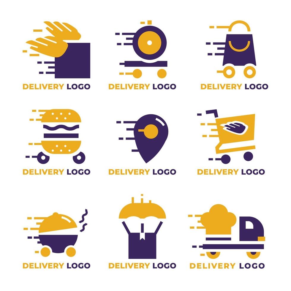 colección de logotipos de entrega vector