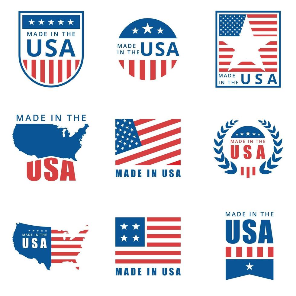 hecho en insignias de estados unidos vector