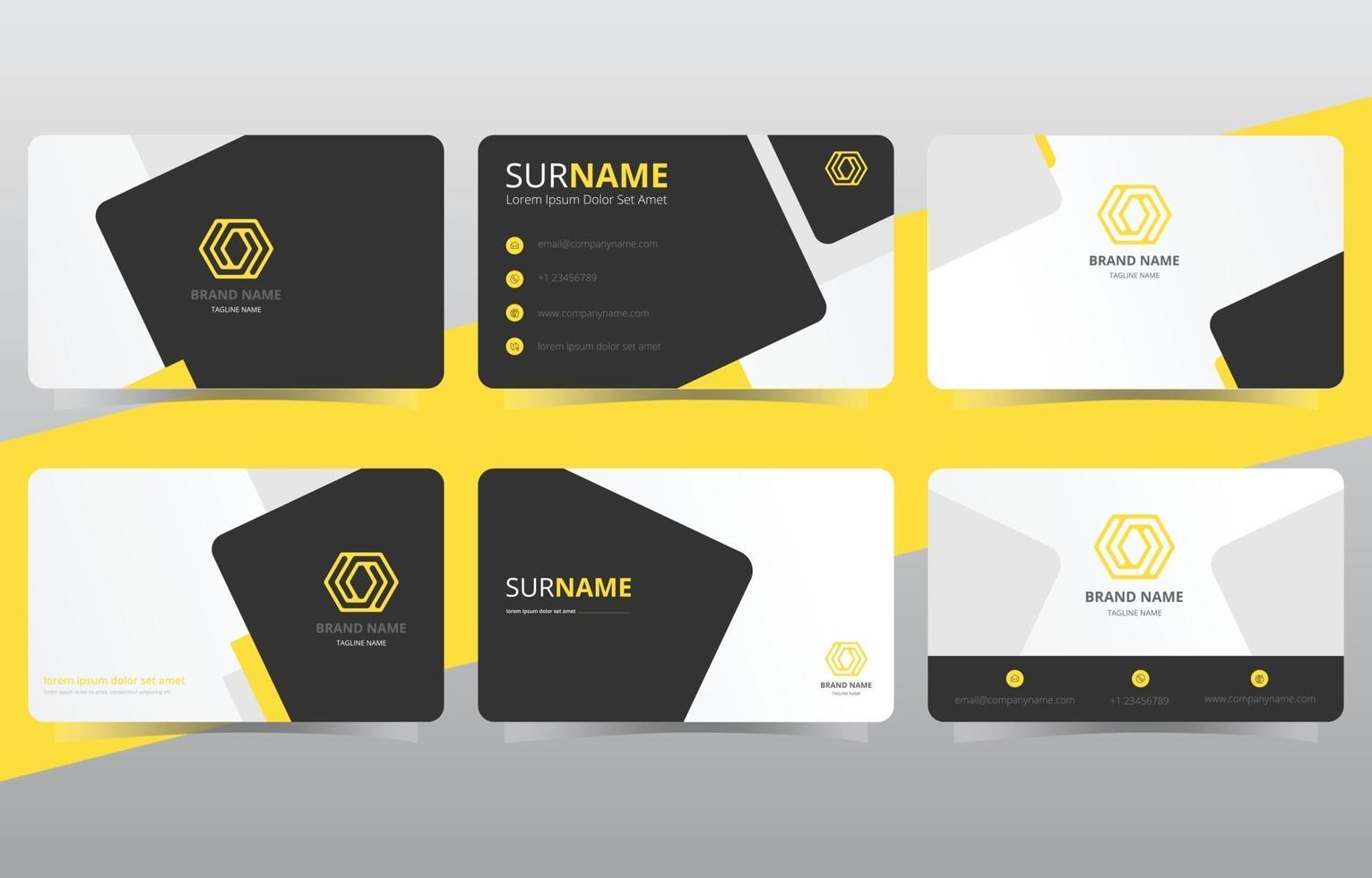 Modern Creative and Clean Yellow Business Card Template vector