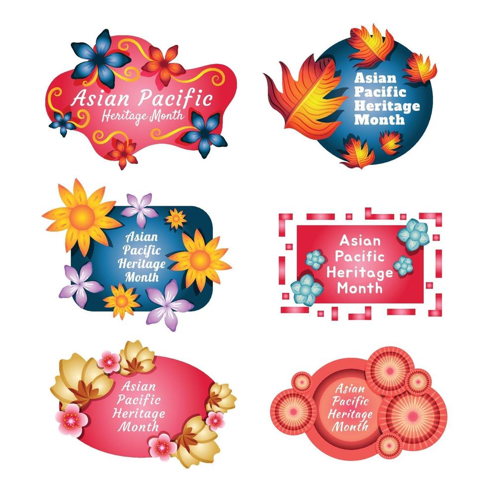 Asian Pacific Heritage Month Icon Set Template vector