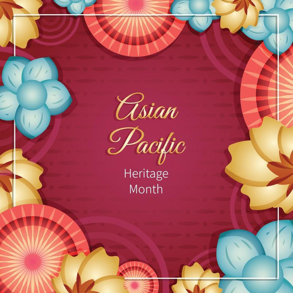 Asian Pacific Heritage Month Illustration Template vector